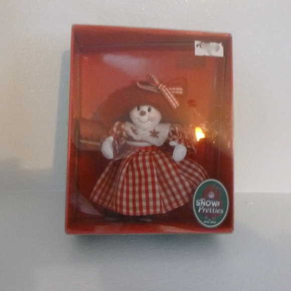 KURT ADLER  RAG DOLL ORNAMENT w/BOOTS & PURSE Snow Pretties w/BONUS XMAS CARD - Picture 4 of 13